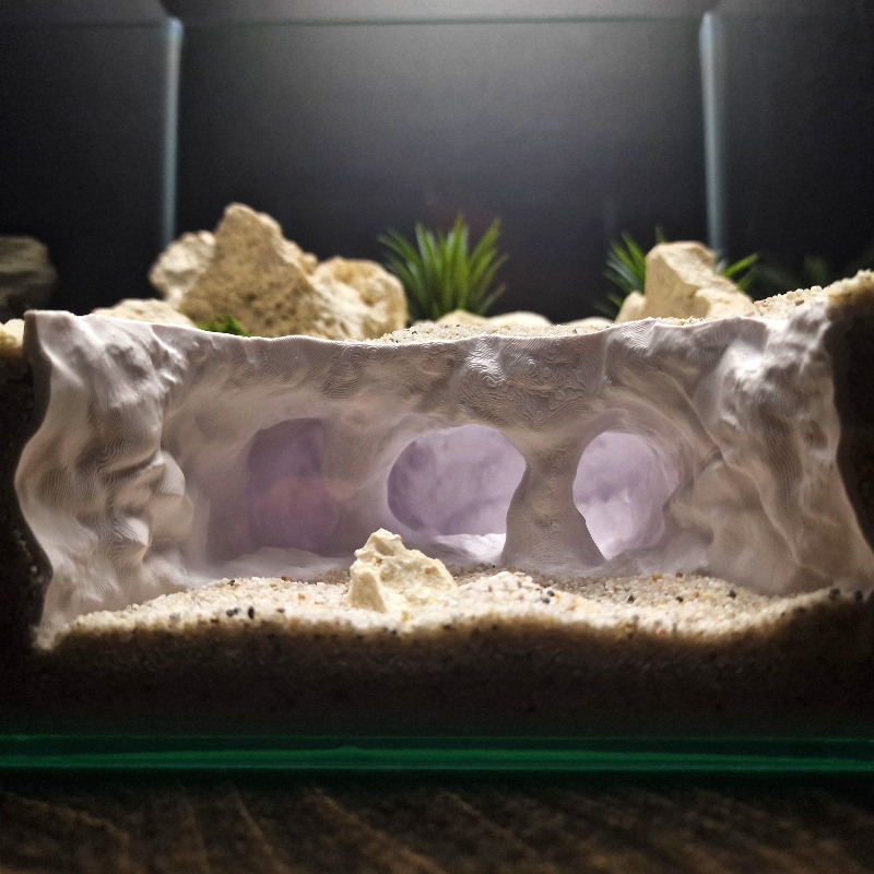 3D Printing Lizard - 3D Printed Forked Cave Aquarium Reptile