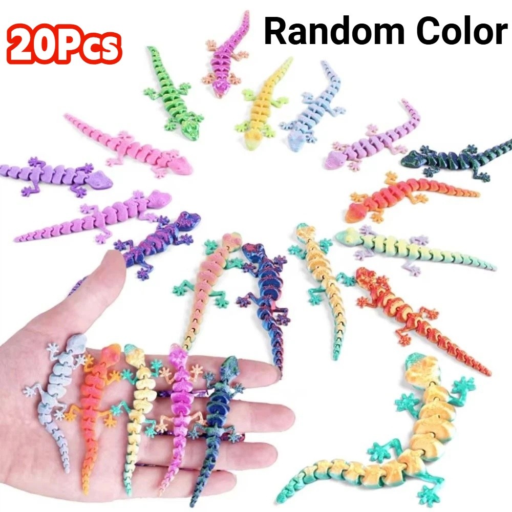 3D Printing Lizard - 20Pcs Creative 3D Printed Gecko Model