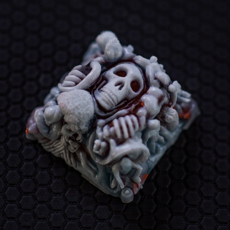 3D Printing Keyboard - Gameboy Custom Skeleton Resin Keycaps for