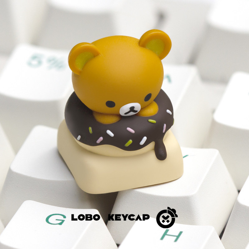 3D Printing Keyboard - Cute Rilakkuma Resin Donut Themed Replaceable