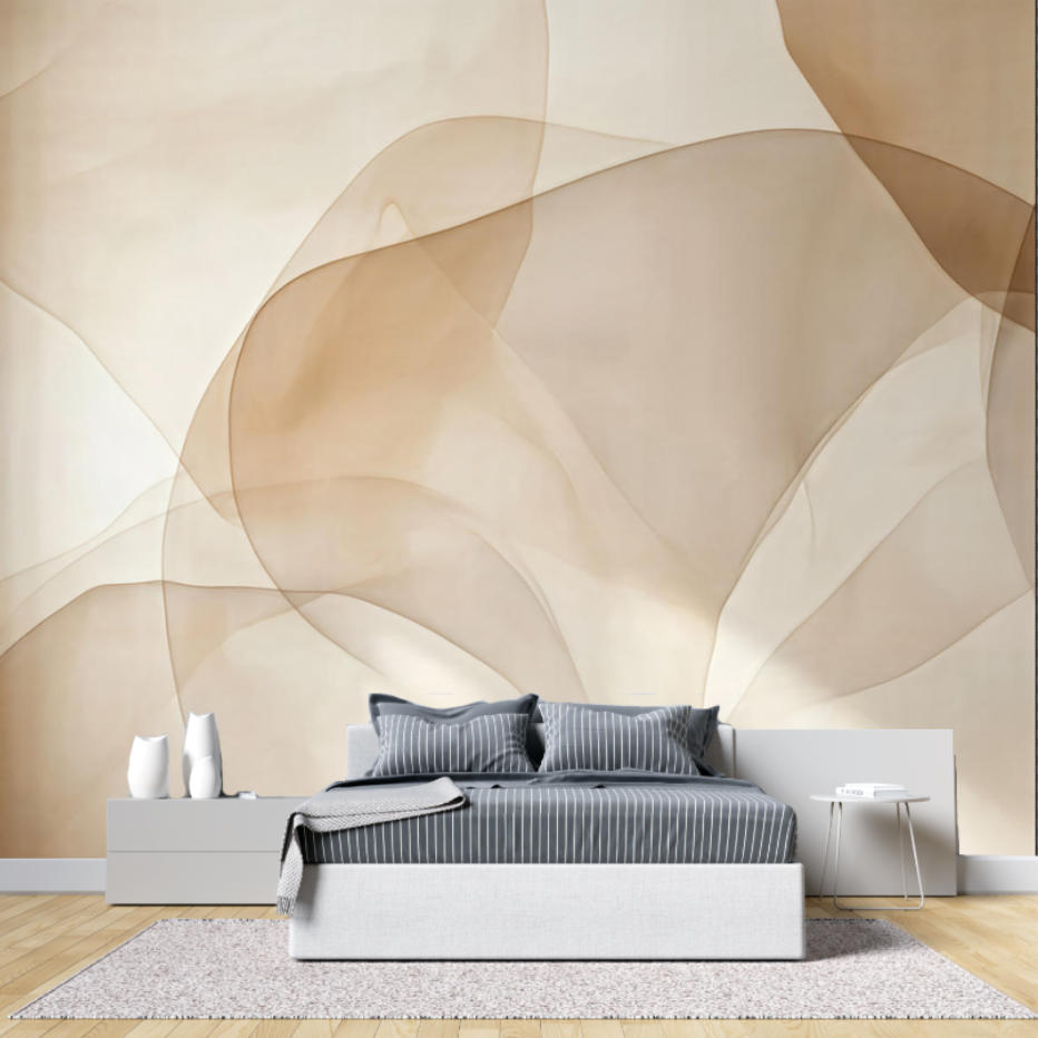 3D Printing Diagram - Nordic Abstract Wallpaper Beige geometric design