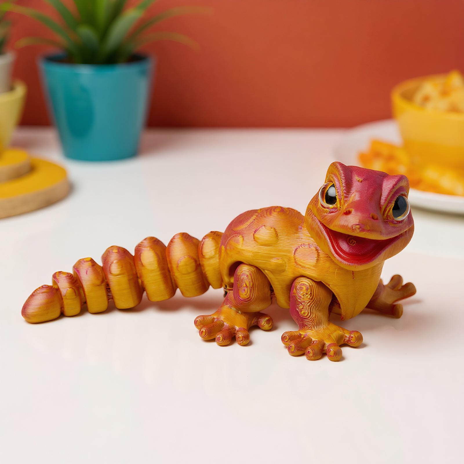 3D Printed Gecko Figurine Liza - 3D Printing Lizard ulasan dan harga