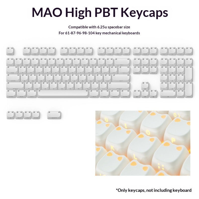 113 Key MAO Cute Cat Ear Trans - 3D Printing Keyboard ulasan dan harga