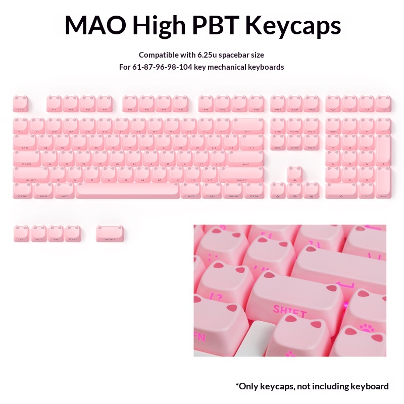 113 Key MAO Cute Cat Ear Trans - 3D Printing Keyboard ulasan dan harga