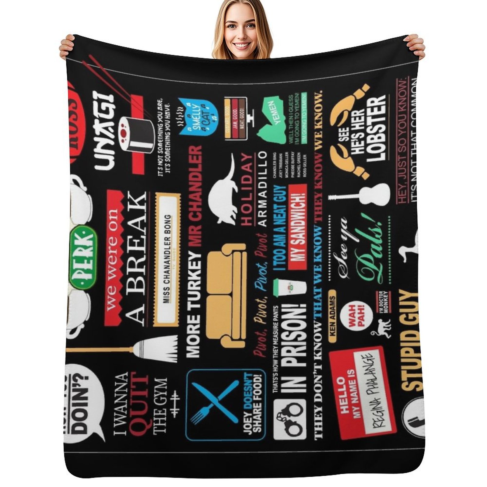 Friends quotes Throw Blanket Y - 3D Printing Quote ulasan dan harga