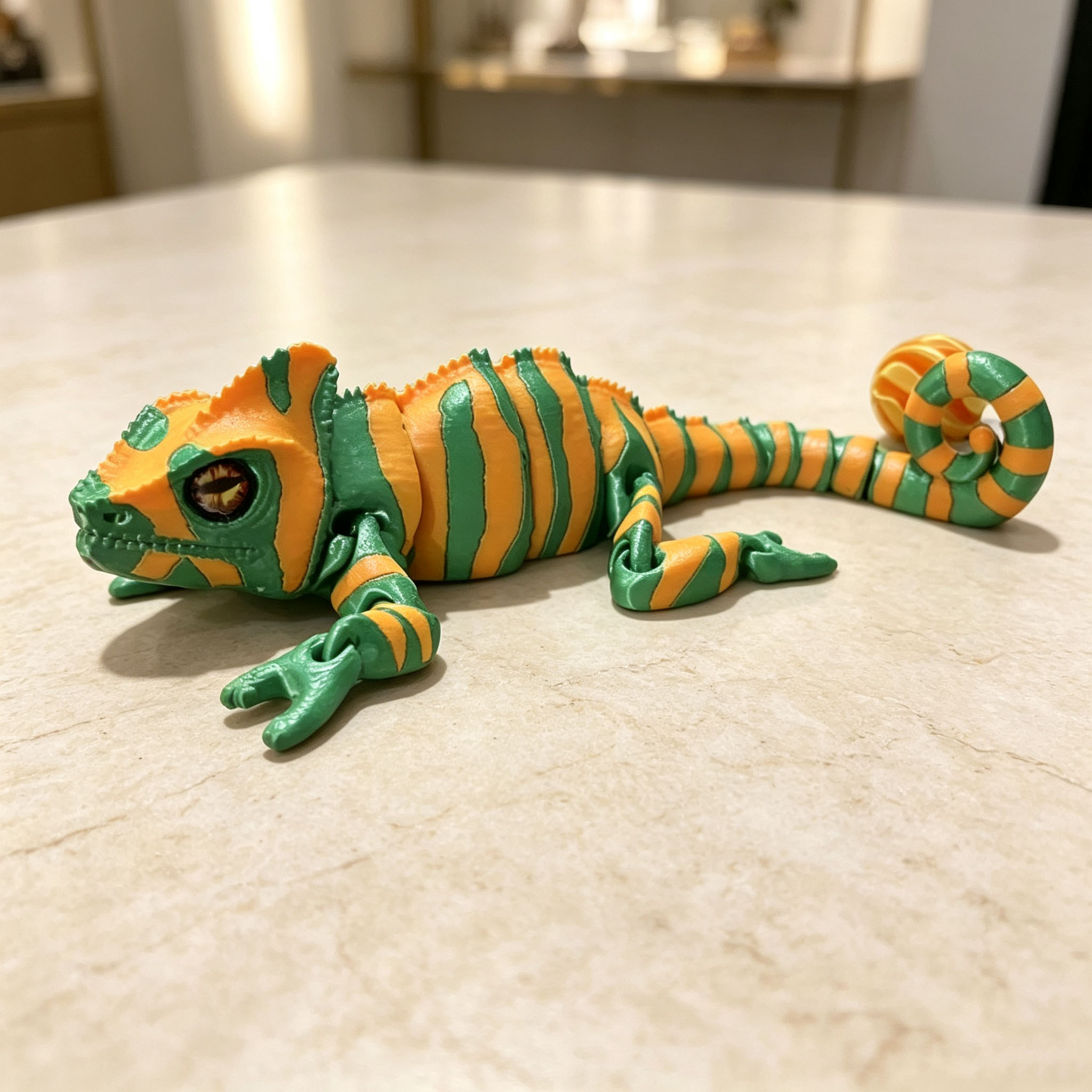 Movable Joint 3D Printed Chame - 3D Printing Lizard ulasan dan harga